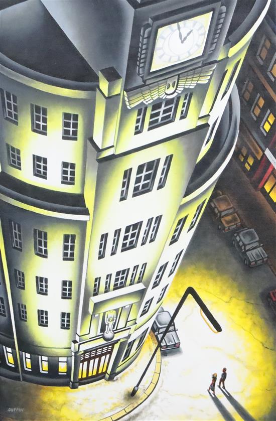 § John Duffin (1965-) Some Where In The Night (Broadcasting House, London WC1) 22 x 15in.
